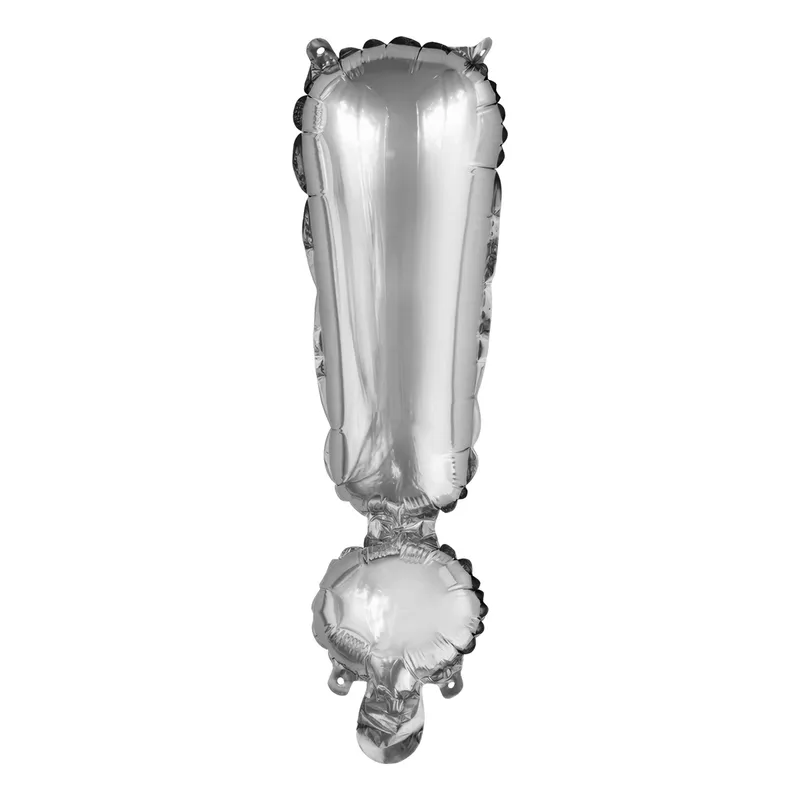 Bokstavsballong Mini Silver Metallic – Tecken !