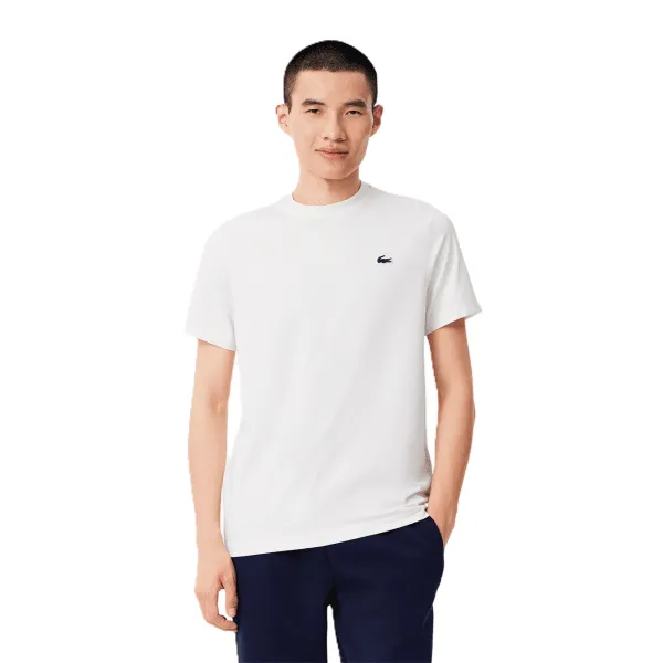 Lacoste Light Polyester Tee White Mens (Storlek : XXL)