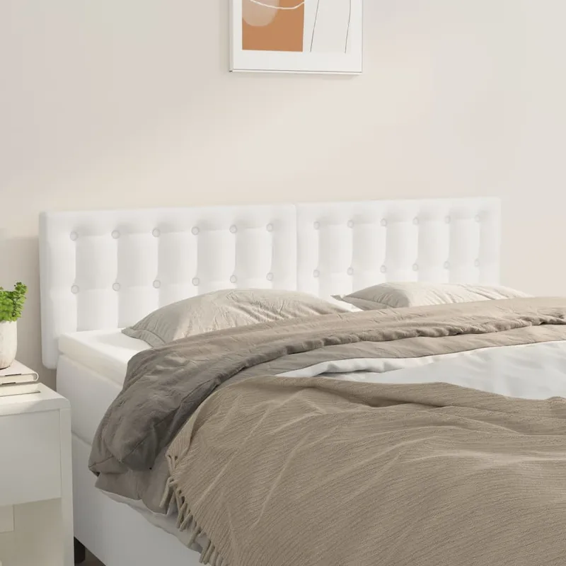 vidaXL Sänggavlar vit 144x5x78/88 cm konstläder