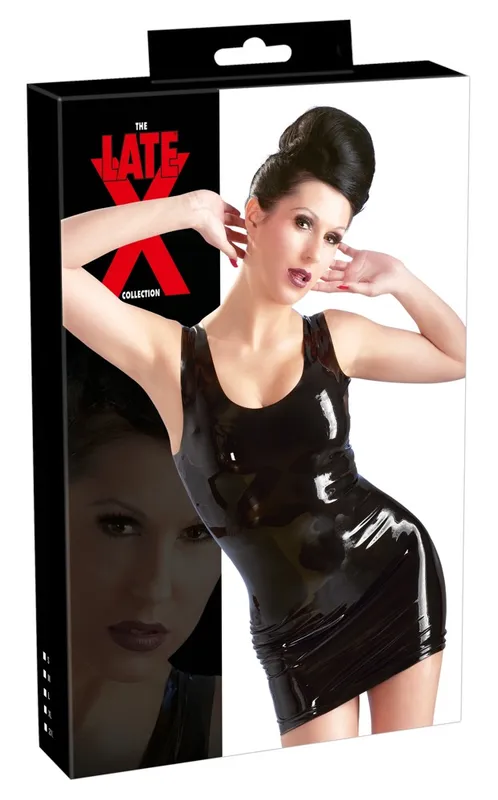 Svart Latex klänning (Storlek: Large)