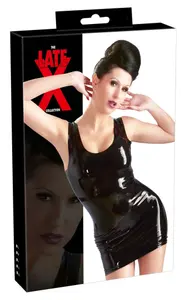 Svart Latex klänning (Storlek: Large)