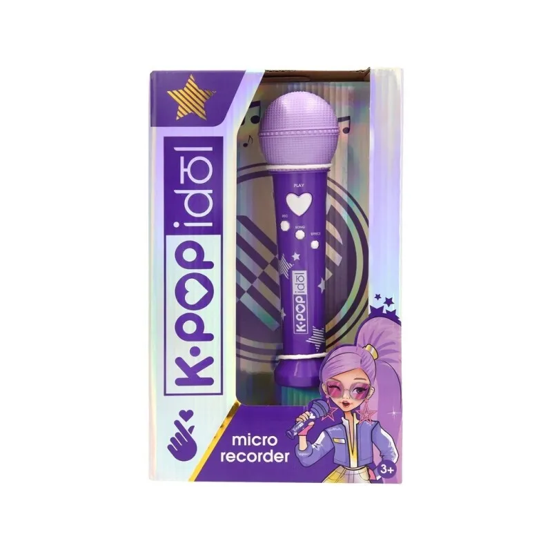 K POP Micro Recorder-mikrofon, spelar in röster, spelar låtar och lyser