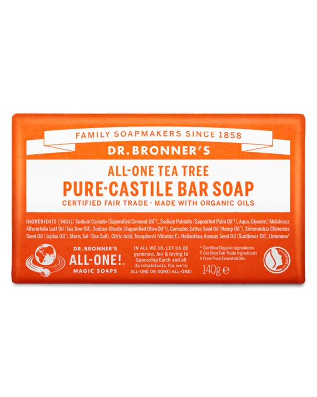Dr. Bronner's Magic Tea Tree - Soap Bar. All-One Hemp 140 g.