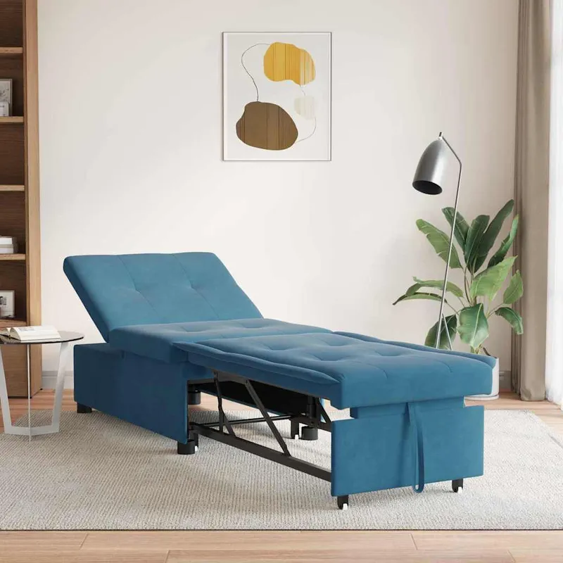 vidaXL Soffsäng Blå 194 x 67 x 82 cm Sammet