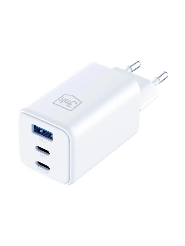3MK Snabbladdare 65W 1xUSB-A 2xUSB-C PD QC4+ Hyper GaN
