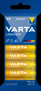 VARTA Longlife Alkaline AA-batteri LR06, 8-pack