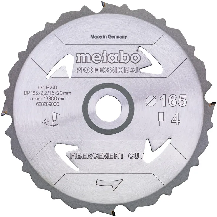 Metabo 628289000 Sågklinga 165×20 mm, 4T