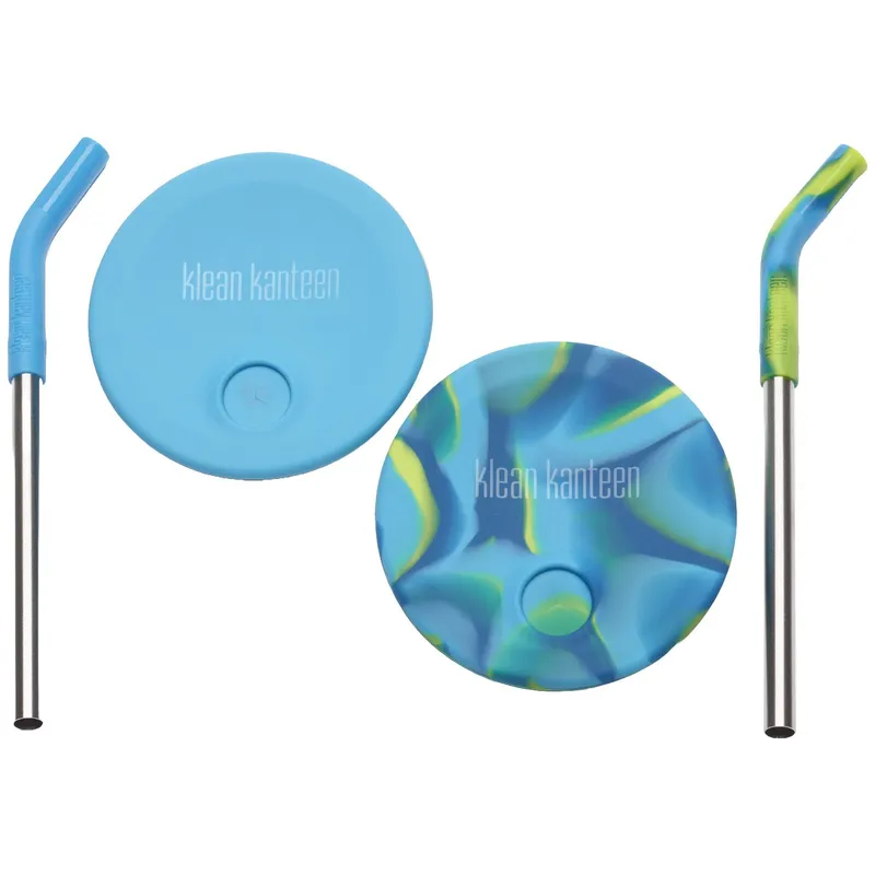 Klean Kanteen Kid Cup Straw Lid 2-Pack Blue Tie Dye
