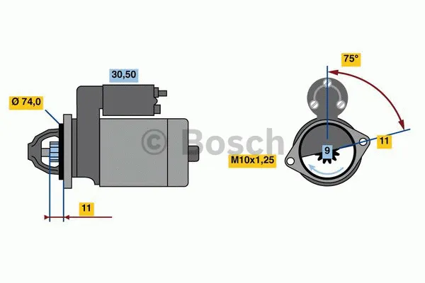 Startmotor BOSCH 0 986 016 500