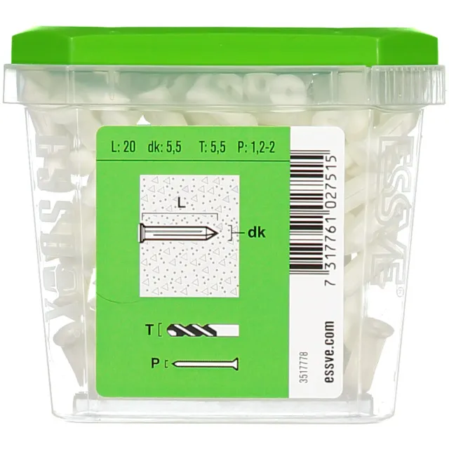 PLASTPLUGG CLIPS VIT | Beijerbygg Byggmaterial