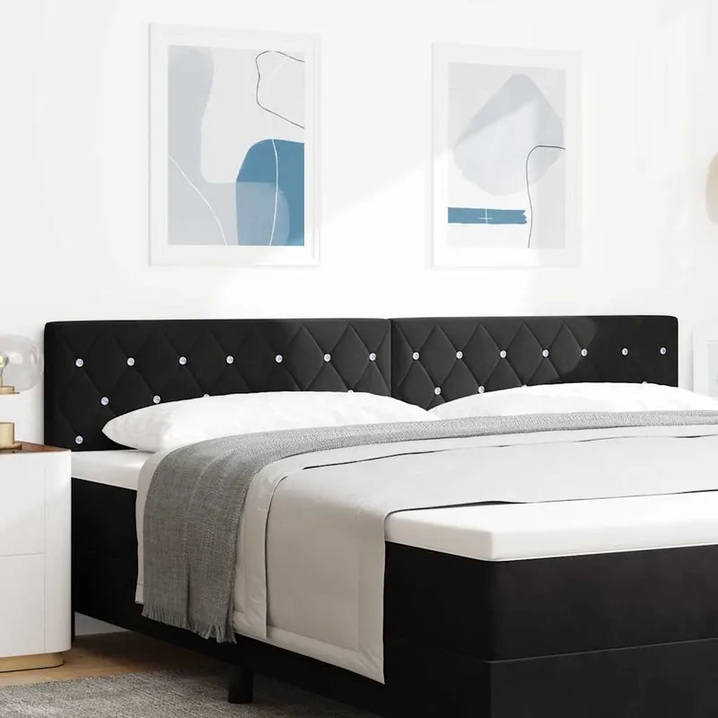 vidaXL Huvudgavel Svart 200 cm Sammet