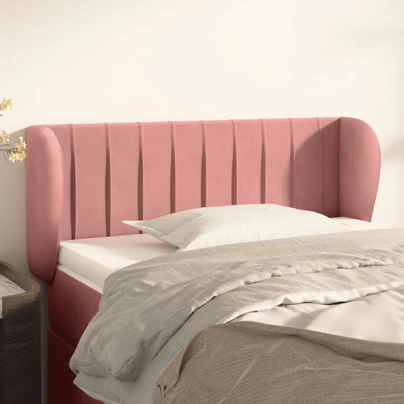 vidaXL Sänggavel med kanter rosa 83x23x78/88 cm sammet (#2931)