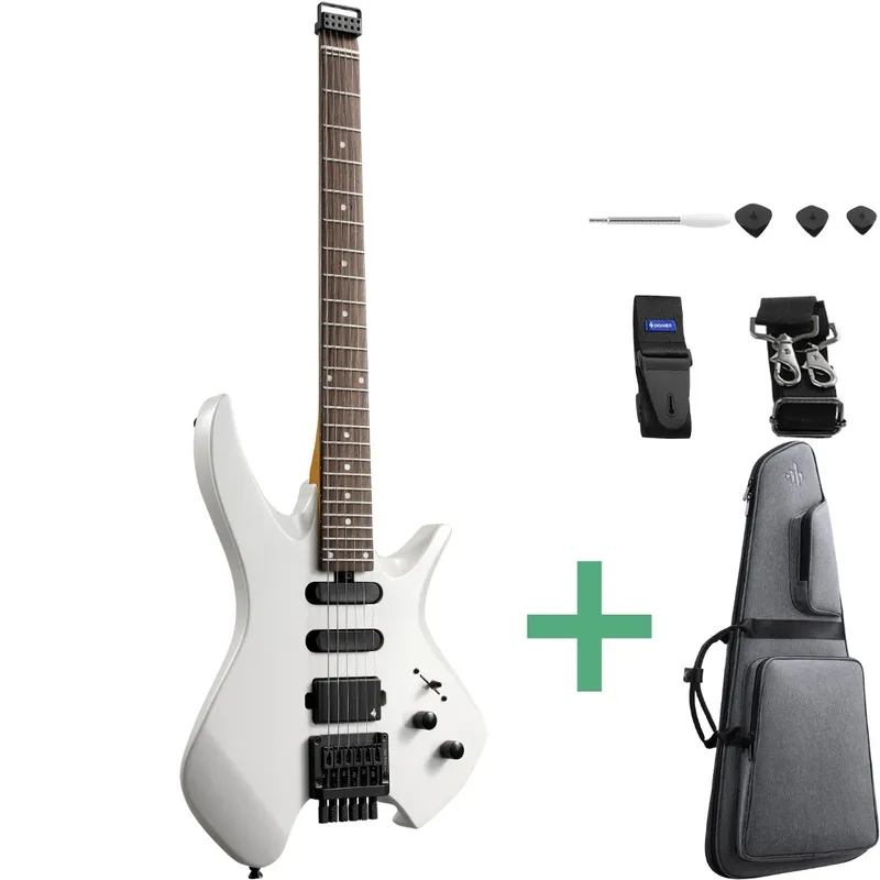 Donner HLX-500 Headless elgitarr vit
