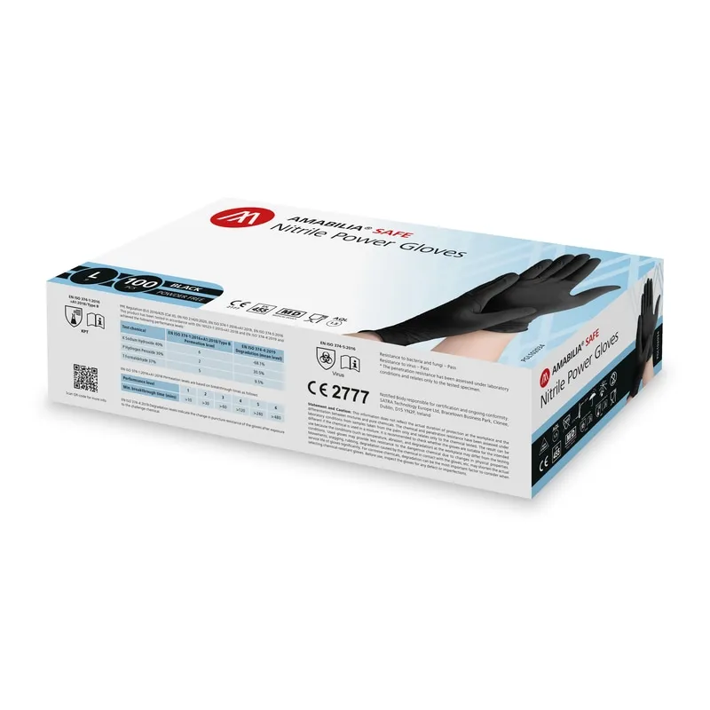 Amabilia Medical Amabilia Safe Nitrilhandskar Power Glove Svart L 100 st