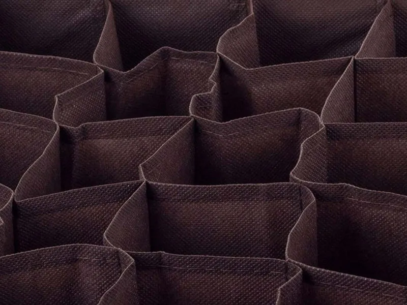 Förvaringslåda till garderob 16-fack 35x28x10cm – Brun