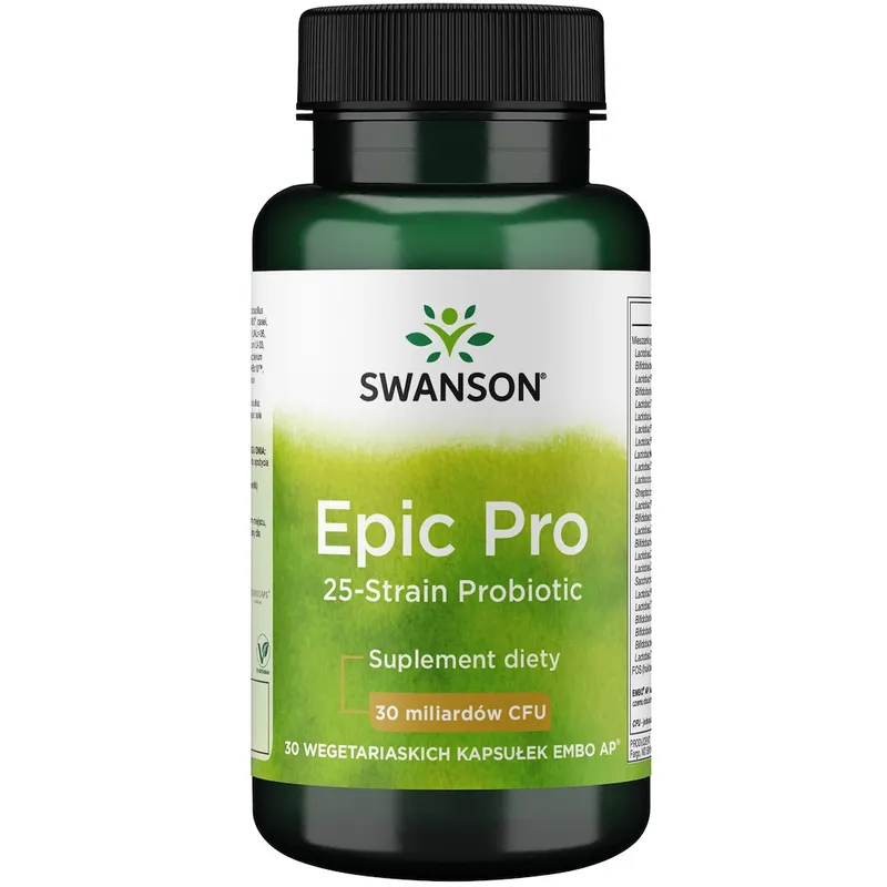 Swanson - Epic Pro 25-stams Probiotika, 30 miljarder CFU (30 vegetabiliska kapslar)