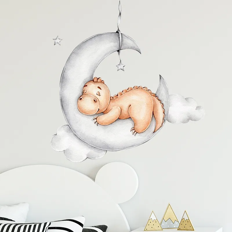 Väggdekor - Baby dinosaurie på månen