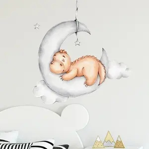 Väggdekor - Baby dinosaurie på månen