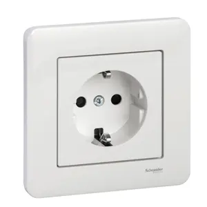 Schneider Electric Exxact WDE008276 Vägguttag infällt, jordat, 1-vägs, löstagbar ram