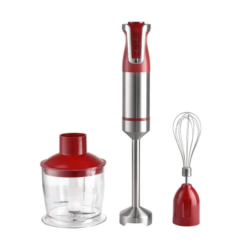 Royalty Line RL-ESMS800RED: 3-i-1 stavmixersats - Power Visp, Immersion Mixer, Chopper - Röd