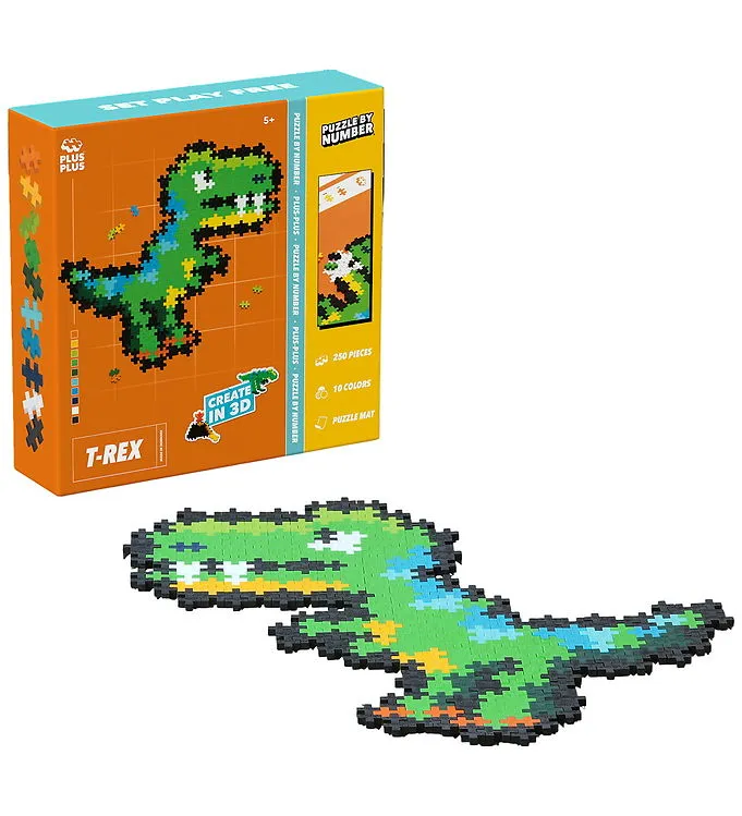 Puzzle By Number T-Rex 250 Bitar Plus-Plus