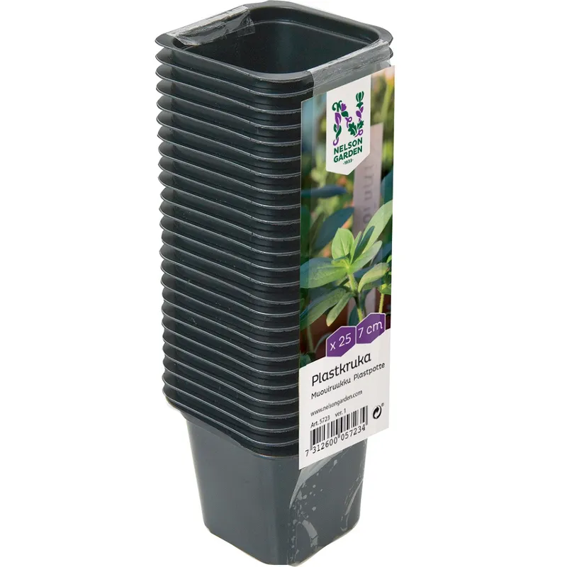 Nelson Garden 5723 Plastkruka svart 7 cm, 25-pack