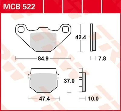 Bromsbelägg TRW MCB522