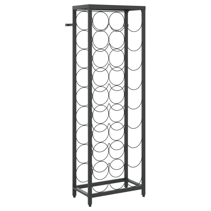 vidaXL Vinställ för 27 flaskor svart 34x18x100 cm smidesjärn
