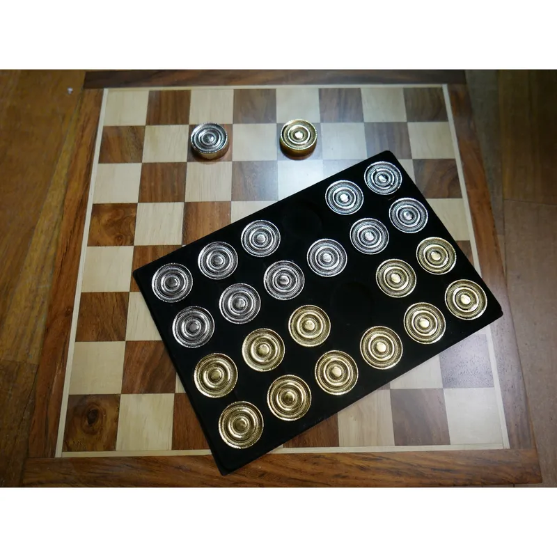 Marker till Damspel, Checker set i Guld Silver plate OBS endast markers