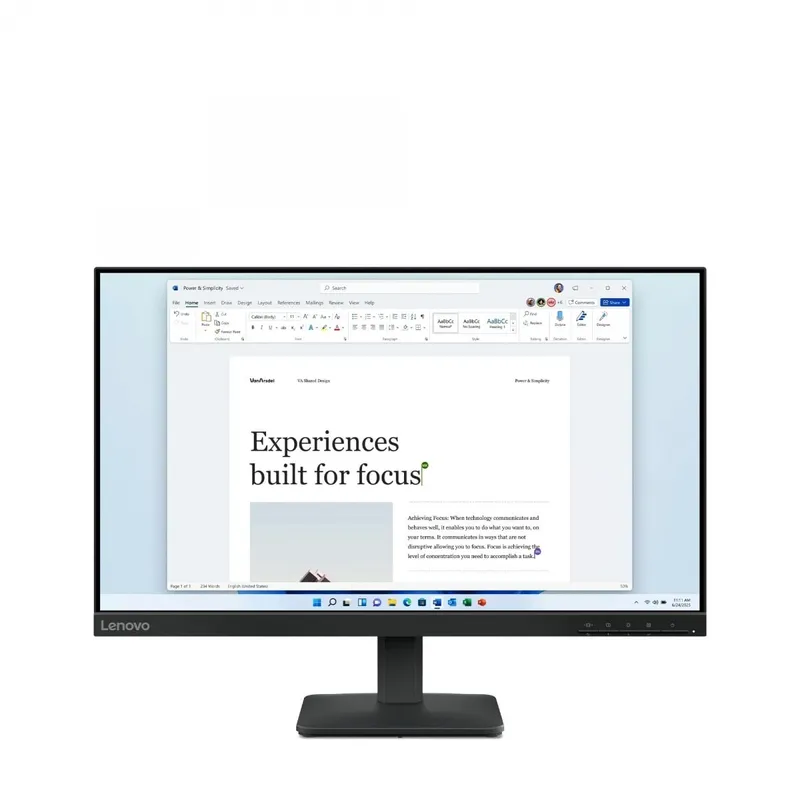 Lenovo L24-4e 23,8″ FHD-skärm, svart, HDMI, VGA