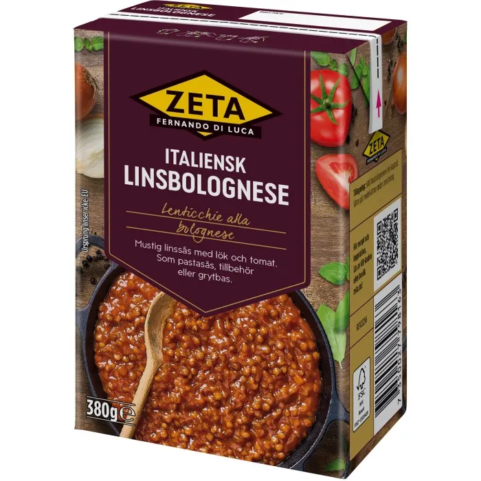 Zeta Linsbolognese Italiensk 380g