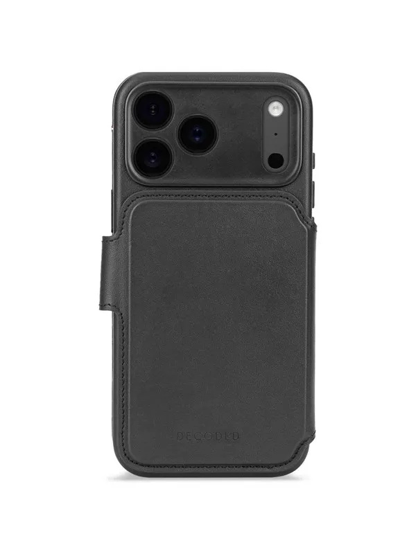 Decoded Leather Detachable Wallet Iphone 17 Pro Svart