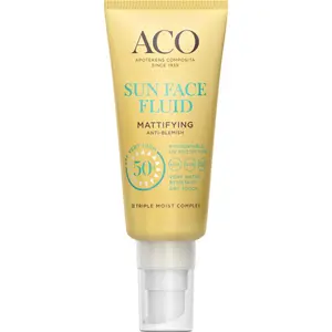 Köp 2 få 30% | ACO Sun Face Mattifying Fluid SPF50+ Parfymfri Solskydd Ansikte 40 ml