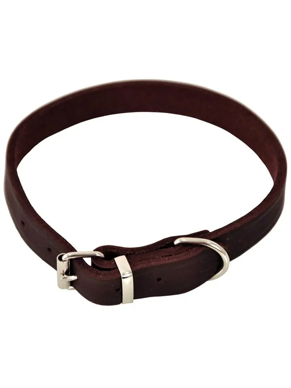 Läderhalsband Lina Ställbart Brun 22x55cm