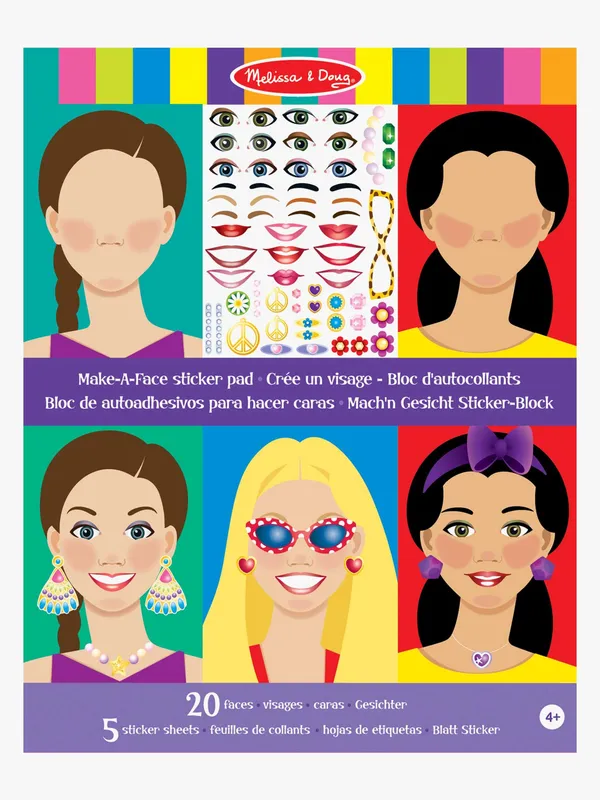Melissa & Doug Make-a-Face Klistermärkesbok