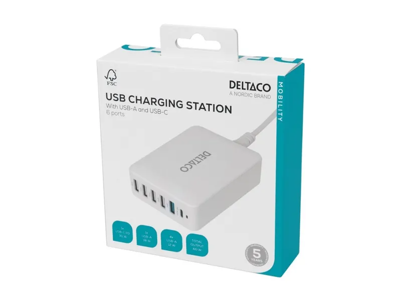 Deltaco USBC-MO100 USB Charging Station
