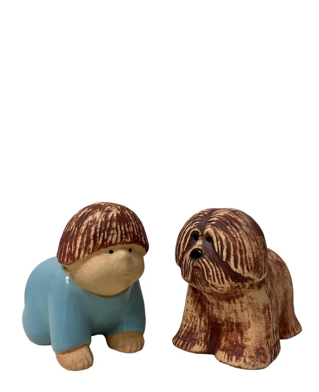 Gustavsberg – Pojken Ruben & Hunden Rufus design Lisa Larson