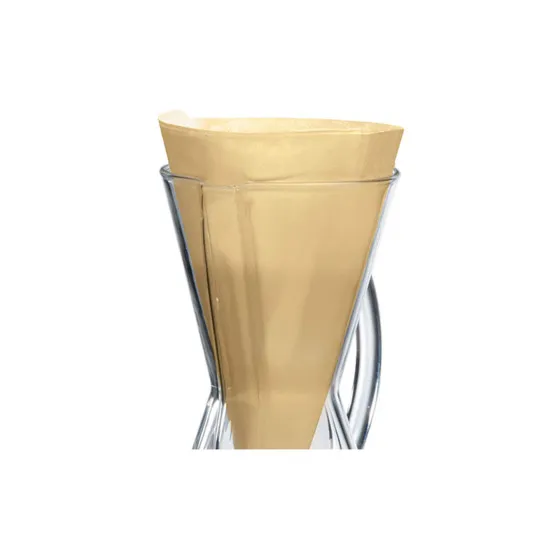 Utvikta naturliga pappersfilter Chemex Half Moon, 100 st. (För 3-kopp Chemex)