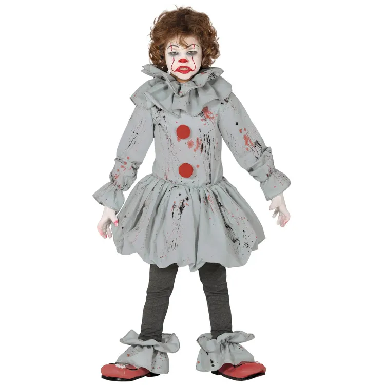 Skräckclown Barn Maskeraddräkt – Large