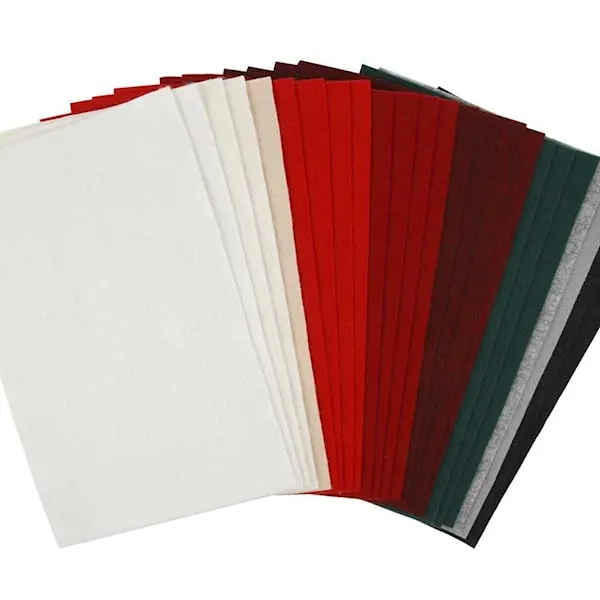 Hobbyfilt, ark 20×30 cm, tjocklek 1,5-2 mm, 180-200 g, mixade färger, 24 mix. ark/ 1 förp.