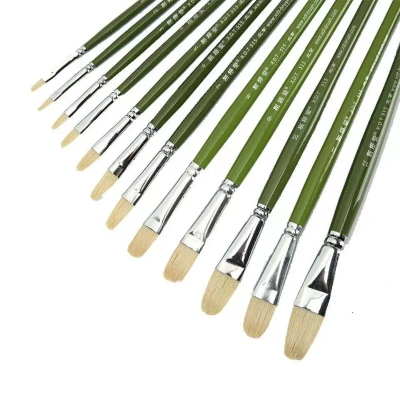 Senior oljemålningspenna borst set gouache 12-pack målarpenslar grön
