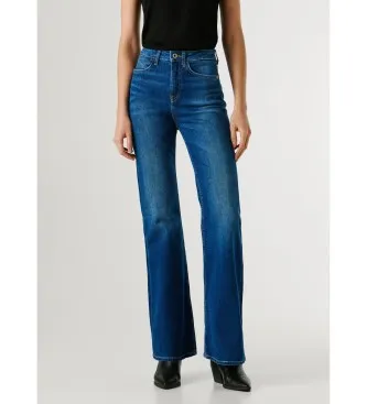 Pepe Jeans för kvinnor. PL20508054UA Jeans Flare Willa blå (26/30), Casual, Bomull, Denim