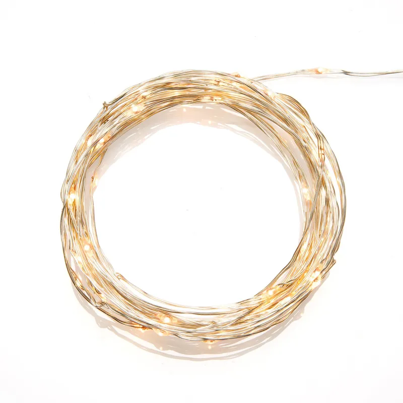 Ljusslinga 50 amber LED 4,9m silver
