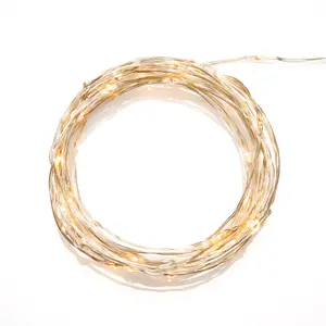 Ljusslinga 50 amber LED 4,9m silver