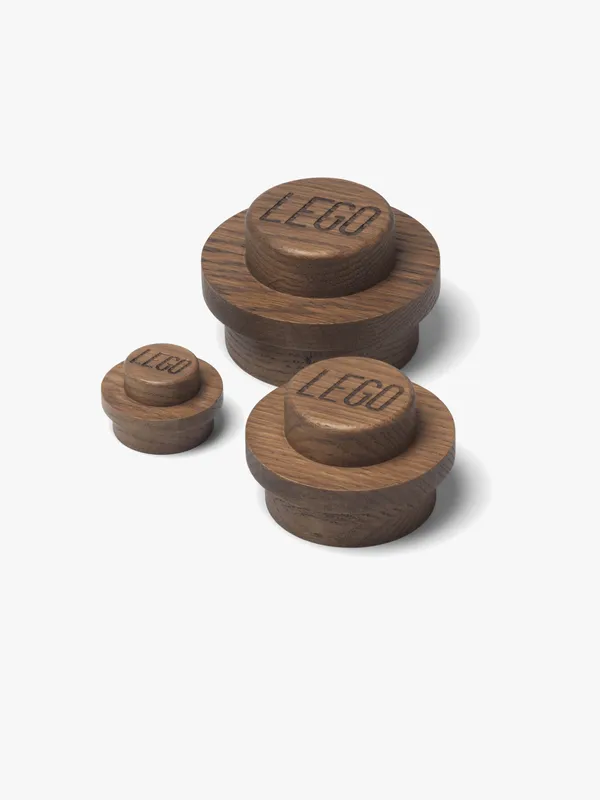 LEGO 1×1 Väggkrokar i Trä, Oak Dark Stained