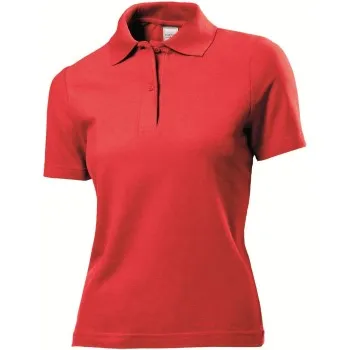 Stedman Polo Women Röd bomull Large Dam