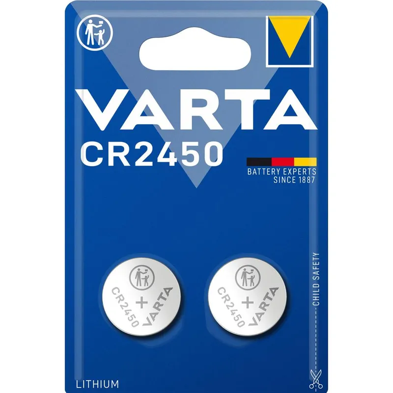 VARTA Litium Knappcellsbatteri CR2450, 3V, 2-pack