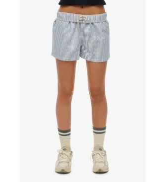 Superdry för kvinnor. W7110476A Shorts Randig Elastisk blå (M), Casual, Bomull