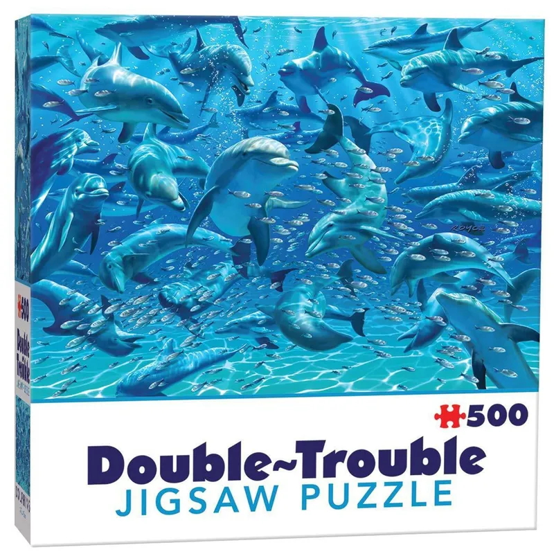 Dubbelsidigt Pussel – Delfiner 500 bitar