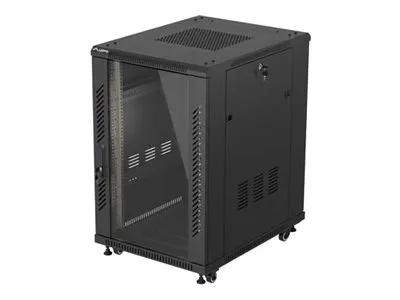 Lanberg FF01 series - rack - 600 x 800 mm flat pack with glass door - 18U
